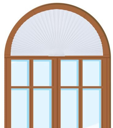 Blaward Bogen Fensterjalousien Halbkreis Plissees Selbstklebend Kein Bohrer Licht Filterstoff Halbkreis Halbrunde Fensterjalousie Bogenfensterabdeckungen für Wohnzimmer Badezimmer Küchenfenster