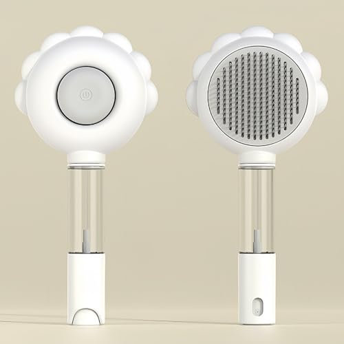 Mebeter 3 In 1 Cat & Dog Steam Brush - Self Cleaning, Multifunctional Grooming Brush for Removing Tangled and Loose Hair