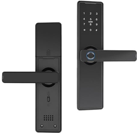 Smart Lock for Front Door, Fingerprint Door Lock Electronic Digital Lock with Keypad, APP Control Support WiFi & Bluetooth, Smart Lock with Handle for Bedroom Home Hotel