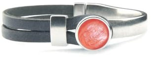 QOSS Armband GWEN vintage schwarz Stein flamingo Größe S