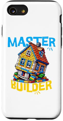 Brick builder master builder of legos funny crooked house Case for iPhone SE (2020) / 7/8