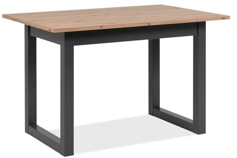 Homestyle4u 2737, Esstisch 120 cm ausziehbar Industrial Style Eiche Holz Esszimmertisch Holztisch Küchentisch Tisch