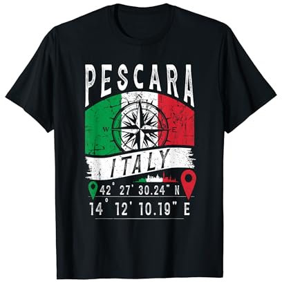 Pescara Italia Bandiera Italia Coordinate GPS Di Pescara Maglietta