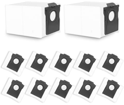 Liveryde 12 Sacs à poussière compatibles avec Dreame X40 X50 L40 L40s Pro Ultra / D10 Plus Gen 2 / L10s Ultra Gen 2 / L10s Pro Ultra Heat / L10s Plus, pour Mova E30 / P50 Pro Ultra (PAS pour D10 Plus)