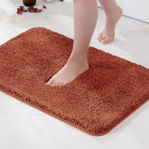 MIULEE Badezimmerteppich Badematte Weiche rutschfest Karamell 40x60 cm | Badteppich Fußmatte Badematten & Badteppiche Bettvorleger Flauschig Teppich Duschmatte für Bade & Wohnzimmer Schlafzimmer