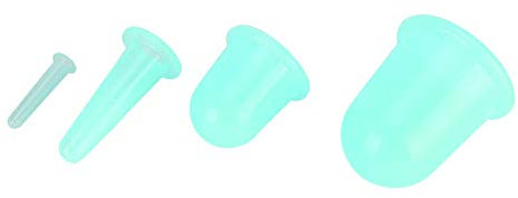 Qukaim 4 vasos de silicona para masajeador, vasos de ventosa para anticelulitis, vasos de terapia de succión al vacío, herramienta para el cuidado de la salud, color verde