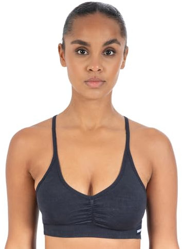SMILODOX Sport BH Damen Batik Scrunch Icon, Shaped Fit, Blickdicht Push Up BH, V-Ausschnitt BH ohne Bügel, herausnehmbare Cups, verstellbare Träger Bustier, Yoga, Fitness & Training