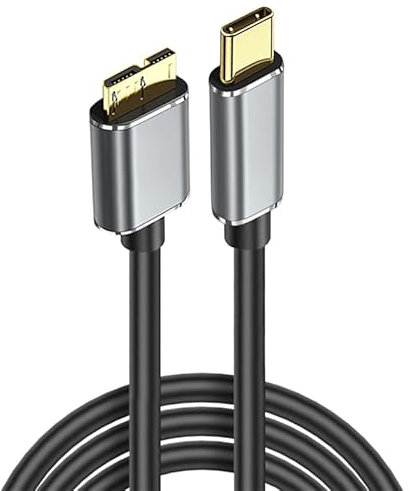 Cable de disco duro móvil de tipo c a Micro-B Cable de datos de disco duro USB3.1 a USB3.0,La velocidad de transmisión es de hasta 5 Gbps, Compatible con Toshiba,Seagate,WD disco duro externo,Galaxy S