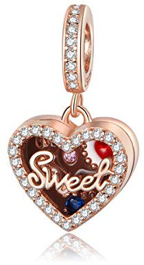 Joyas de plata esterlina, caja de regalo de chocolate Cuentas de metal Plata esterlina 925 Esmalte Charm fit Pulsera de plata original Fabricación de joyería DIY