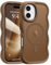 Pepmune Magnetisch Handyhülle für iPhone 16 Hülle Wellenform Kompatibel mit MagSafe Durchscheinend Silikon Case Wellen Design TPU Bumper Anti-Kratzt Stoßfest Schutzhülle für iPhone 16 Gold