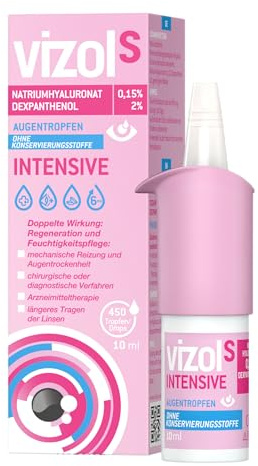 Vizol S INTENSIVE - Tropfen für trockenes Auge mit Provitamin B5 zur Regeneration und Pflege der Augenoberfläche und 0,15% Natriumhyaluronat