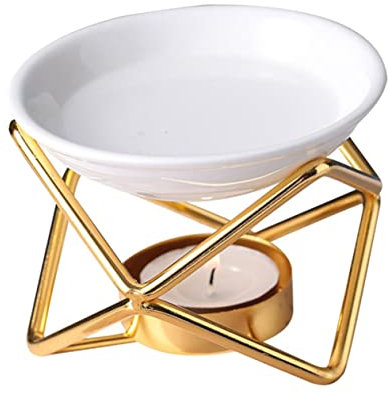 EXAOMBLE Wachswärmer Aromatherapie- Für Duftwachs Ölbrenner Wachsschmelzwärmer Heimdekoration Mit Geometrischer Halterung Schale Für Ätherische Öle Und Aromawachs