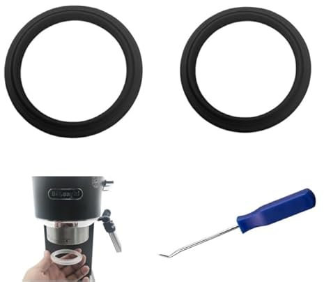 COZERI Lot de 2 joints de rechange en silicone noir invisible, compatibles avec DeLonghi EC680 EC685 EC695 EC820 EC850 EC860 EC9335M EC9355M EC9665M SMEG ECF01 et autres modèles