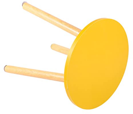 Mikinona Nordischer Couchtisch Rund Holz Massivholzbeine Stabiler Teetisch Wohnzimmer Runder Tisch Modern Minimalistisch Gelb