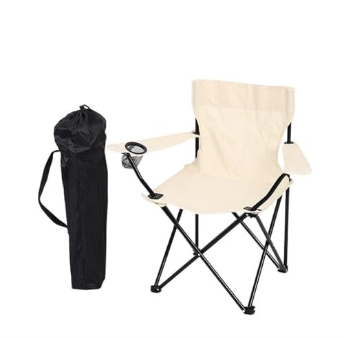 AHUFGN Angelstuhl Campingstuhl Camping Outdoor Klappstuhl Angelstuhl Mit Wasserflaschentasche(BEIGE)