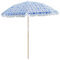 Genérico 160cm Sombrilla de Playa Portátil con Borlas, Efecto Madera Parasol de Terraza con Inclinación, Redonda Sombrilla de Patio Jardín