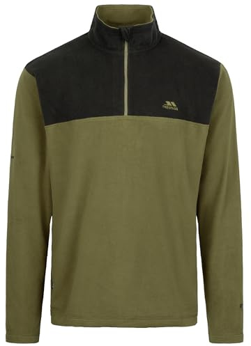 Trespass Mens Fleece Pullover Keynote - Contrast Trims, Striped Catatonic Microfleece, Anti-Pilling Fabric, 1/2 Neck Zip, Brushed Back, Knitted, 100% Polyester