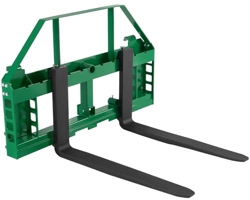 VEVOR Forca Pallet, Capacità 1814 kg, Attacco per Telaio Lato Lungo 1065 mm, Lame per Carrelli Elevatori, Ricevitore di Attacco da 50,8 mm e Manicotti per Lancia, Adatti per Trattori JD