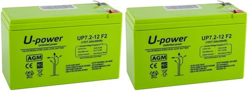 Batería U-Power Plomb AGM 12V 7.2Ah F2 6,3mm (Lot de 2)