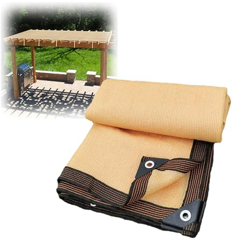 ITOSUI Tela de Sombra, Malla Protectora Solar, 95% de Bloqueo UV, Lona Reforzada con Ojales, Cubierta de Sombra para Plantas de Exterior, Invernadero, Flores, Transpirable (6 x 8 Metros).