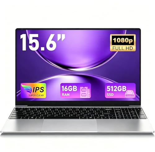 FUNYET 2026 Pc Portatile 15.6 Pollici 16GB RAM 512GB SSD, Processore M3-6Y30 Laptop, Fino a 2,2GHz, Win 11 Notebook, FHD 1920x1080, 5000mAh, Wi-Fi 5, BT4.2, USB 3.0, HDMI, Typc-C Charging, QWERTY