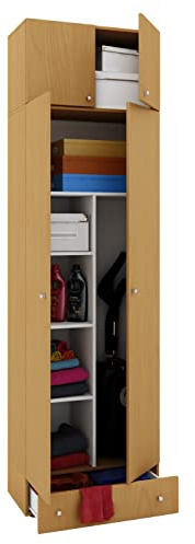 VCM Schrank Staubsauger Universal Mehrzweckschrank Putzschrank Holz buche 238x70x40cm Vandol Auswahlmöglichkeiten