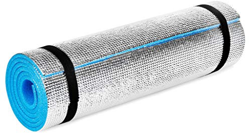 SPOKEY Isomatte mit Aluminiumbeschichtung | Matte für Camping wärmeisolierend | Yogamatte aus Schaumstoff | Fitnessmatte für Yoga Pilates Gymnastik | 180x50x0,8 cm