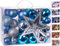 BRUBAKER 50-teiliges Set Weihnachtskugeln mit Baumspitze - Christbaumschmuck aus Kunststoff in Blau Silber