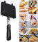 aniceday Stovetop Toastie Maker Induction Non-Stick Sandwich Toaster Grill Camping Energy Saving Toasted Sandwich Maker Compact Double Grill Pan Waffle Bread Mold for Breakfast Indoor & Outdoor