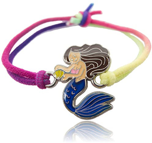 WAGOMA® Stimmungsarmband mit Meerjungfrau - Wechselt die Farbe - Kinderarmband in leuchtenden Regenbogenfarben - Als Meerjungfrauen Geschenke für Mädchen oder Mitgebsel zum Kindergeburtstag - Armband