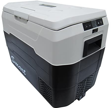 SecureFix Direct Portable Compressor Fridge Freezer 40L (Camping 12V 24V 240V Cool Box Campervan Caravan RV), Black and White