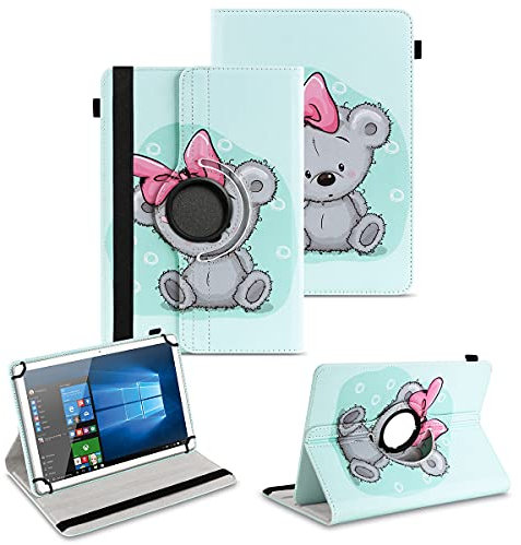 NAUC Tablet Schutzhülle kompatibel mit PEAQ Tablet PET 100 101 1008 10,1 Zoll Hülle 360 Grad Drehbar Tasche ultradünne Kunstleder Tablethülle Standfunktion 360° Drehbar Case, Farben:Motiv 15