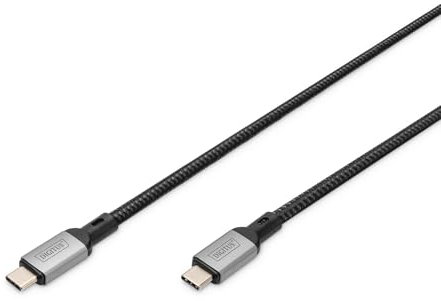 DIGITUS USB-C Kabel – USB4 – 3m – 20 Gbps – Video 8K 30Hz, 4K 60Hz – 60W Power Delivery 3.1 – kompatibel mit Thunderbolt 3 – Schwarz
