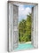 MuchoWow© Leinwand Bilder Groß 80x120 cm XXL Wanddeko Wohnzimmer Aesthetic Room Decor Deko Zimmer Wandbilder Modern Fotogeschenke Palme - Meer - Fensterblick - Tropisch