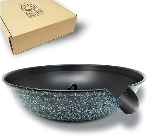 30,5 cm große Auffangschale für Regenkettenverankerung und Pfahl, Regenwassersammlung für Dachrinne, Fallauslauf, gut für Wasserbrunnen und Vogeltränke, schwarz, funktioniert mit Regenkette, hält