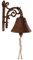 Campanello a fiore, rustico vintage fata in ghisa, staffa antica da appendere alla parete, campana di benvenuto, affascinante campanello decorativo da appendere all'aperto antico campanello da parete.
