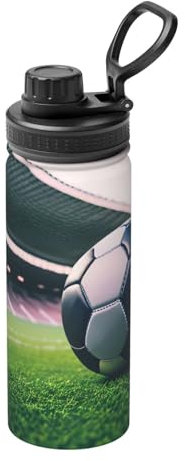 Soccer Ball Ultimate Insulated Water Bottle-Stainless Steel Sport Thermos,Maintains Temperature for Hours