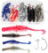Kornerain 32 Stück Gummifische Für Hecht,Zander Köder 6.3cm/7.5cm,Lieblingsköder Mit Jigkopf,Libra Lures Set Softbait Für Gummiköder Dropshot Angelköder Barsch Forellenköder für Süß (60mm1.12g)