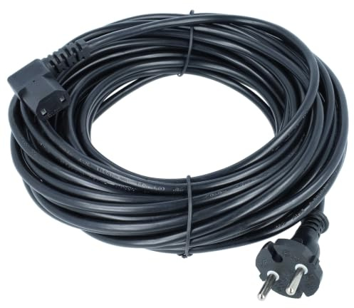 vhbw Stromkabel Ersatz für Sebo 501801ER | 501801 für Staubsauger - 15 m Kabel, Anschlusskabel