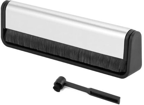 QWORK® Spazzola per Pulizia Vinile e spazzole ad ago - spazzole antistatiche in Fibra di Carbonio - pulisce a Fondo Senza danneggiare Il Disco in Vinile