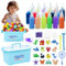 Joellfuner 52 PCS Aqua Gelz Set, Magic Water Elf mit 18 Flaschen Farbgel, 3D Aqua Gelz Kreativ Set mit 16 Formen, Magisches Wassergel Kreativ Kit, Weihnachten Geschenk für Jungen Mädchen ab 4 5 6