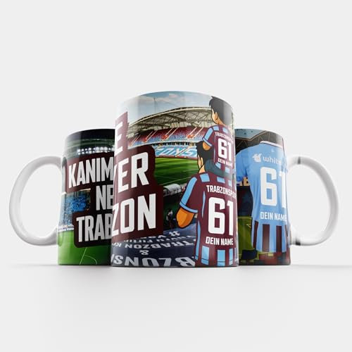 Personalisierte Trabzonspor Tasse mit Wunschname - Geschenk für echte Trabzonspor Fans! Kaffeetasse für Männer, Frauen & Freunde – Geburtstagsgeschenk - Cay Kahve Gururla (TRABZON - STADION)