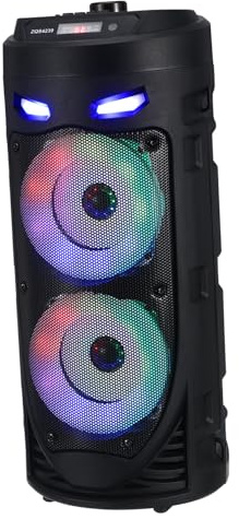 Kabelloser Lautsprecher 4 Zoll mit LED Beleuchtung, Tragbar, Stereo | Abs Gehäuse, Bt 5.0, Mikrofoneingang, 8w X2 Leistung, Tragegriff, Halloween Party