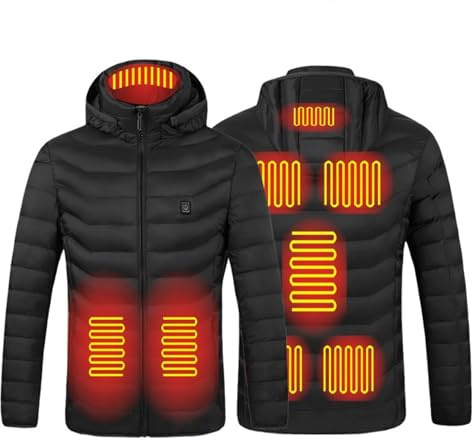 Veste Chauffante Homme Femme éLectrique Usb Avec 8 Zones De Chauffage 3 Niveaux De Chaleur Gilet Manteau LéGer Et Chaud Hiver Blouson Chauffant D'ExtéRieur VêTement Pour Moto Chasse RandonnéE Ski