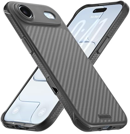 Rebel Schutzhülle für iPhone Air [GEN7 Aramidfaser], Starke MagSafe-kompatibel, griffige Seiten, stoßfest, Metalltasten, verbesserte Kamerataste, schützendes Design, 6,5-Zoll-Telefon 2025, Schwarz