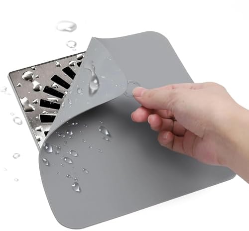 JOOTUEPO 2 Stück Bodenablauf Abdeckung, 20×20cm Silikon Quadrat Geruchsverschluss Bodenablauf, Anti-Geruch-Duschabdeckung, Anti-Geruchs Abflussstopfen Dusche für Küche Badezimmer Toilette