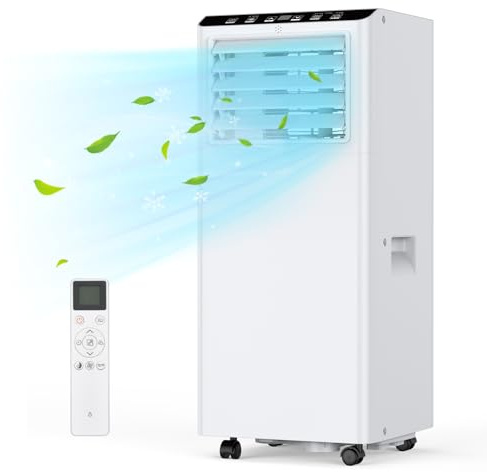 Portable Air Conditioner 9000 BTU, 3-In-1 Air Conditioning Unit - Cooling & Dehumidifier & 2 Fan Speeds, Sleep Mode, 24H Timer, Remote Control, Window Vent Hose Kit