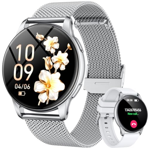 Orologio Smartwatch Donna con Chiamate Bluetooth: 1.32 AMOLED Smart Watch da Cardiofrequenzimetro Pressione Sanguigna Sonno Sport Contapassi Impermeabile IP68 Fitness Watches per IOS e Android