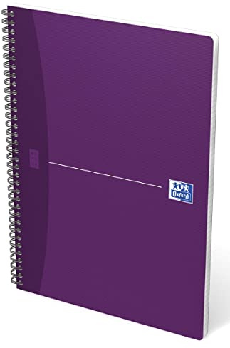 Oxford 100105406 Spiralbuch, DIN A4, kariert,180 Seiten, farblich sortiert, x5