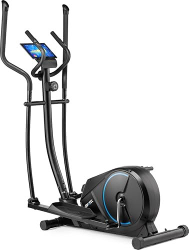 Gymtek XC1500 Magnetischer Crosstrainer für Zuhause, Elliptical Trainer mit 16-stufig Einstellbarem Widerstand, Ellipsentrainer für Zuhause, Crosstrainer Klappbar, Cardio Geräte für Zuhause (Blau)